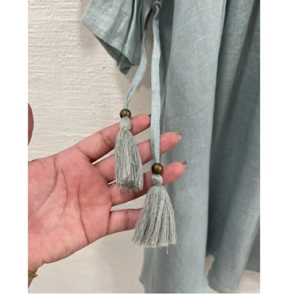 RARE SPELL & THE GYPSY COLLECTIVE Mae Linen Dress in Seafoam Green - Picture 15 of 16